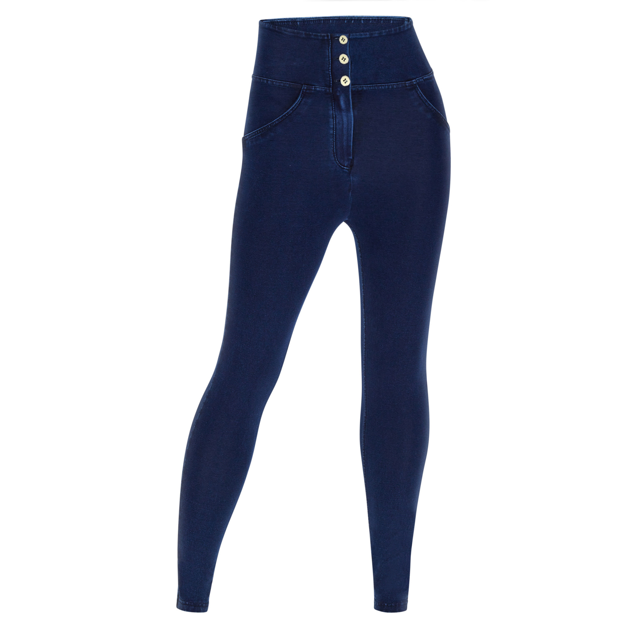 Freddy WR.UP® Curvy Denim - Buttoned High Waist Skinny - Dark Denim - Blue Seam - J0B Freddy WR.UP® Curvy Denim - Buttoned High Waist Skinny - Dark Denim - Blue Seam - J0B