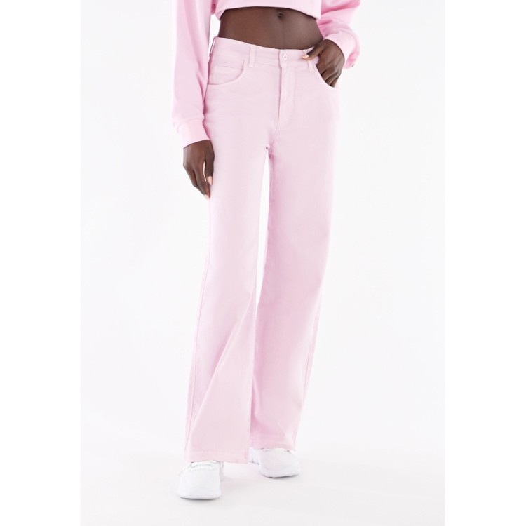Freddy Day Off Damen Palazzo Jeans - Regular Waist Wide Leg - Garment Dyed - Direct Dyed - Pink - P89X