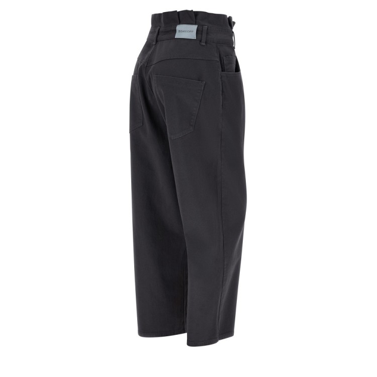 Freddy Day Off Damen Carrot Jeans - Geraffter Saum - Garment Dyed  - Direct Dyed - Dunkelgrau - G100X