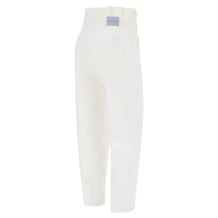 Freddy Day Off Damen Carrot Jeans - Geraffter Saum - Garment Dyed  - Direct Dyed - Beige - I38X