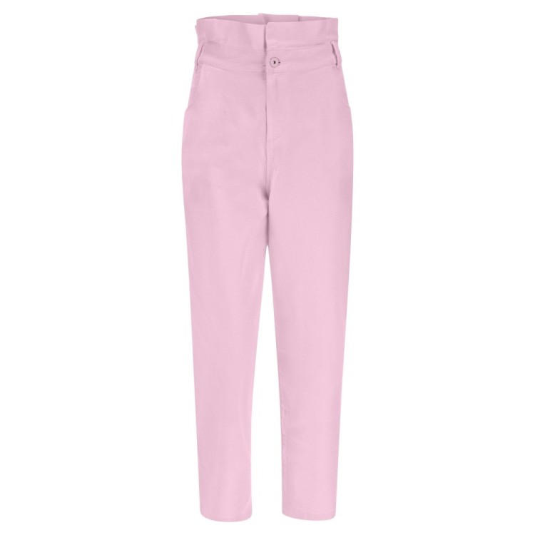 Freddy Day Off Damen Carrot Jeans - Geraffter Saum - Garment Dyed  - Direct Dyed - Pink - P89X