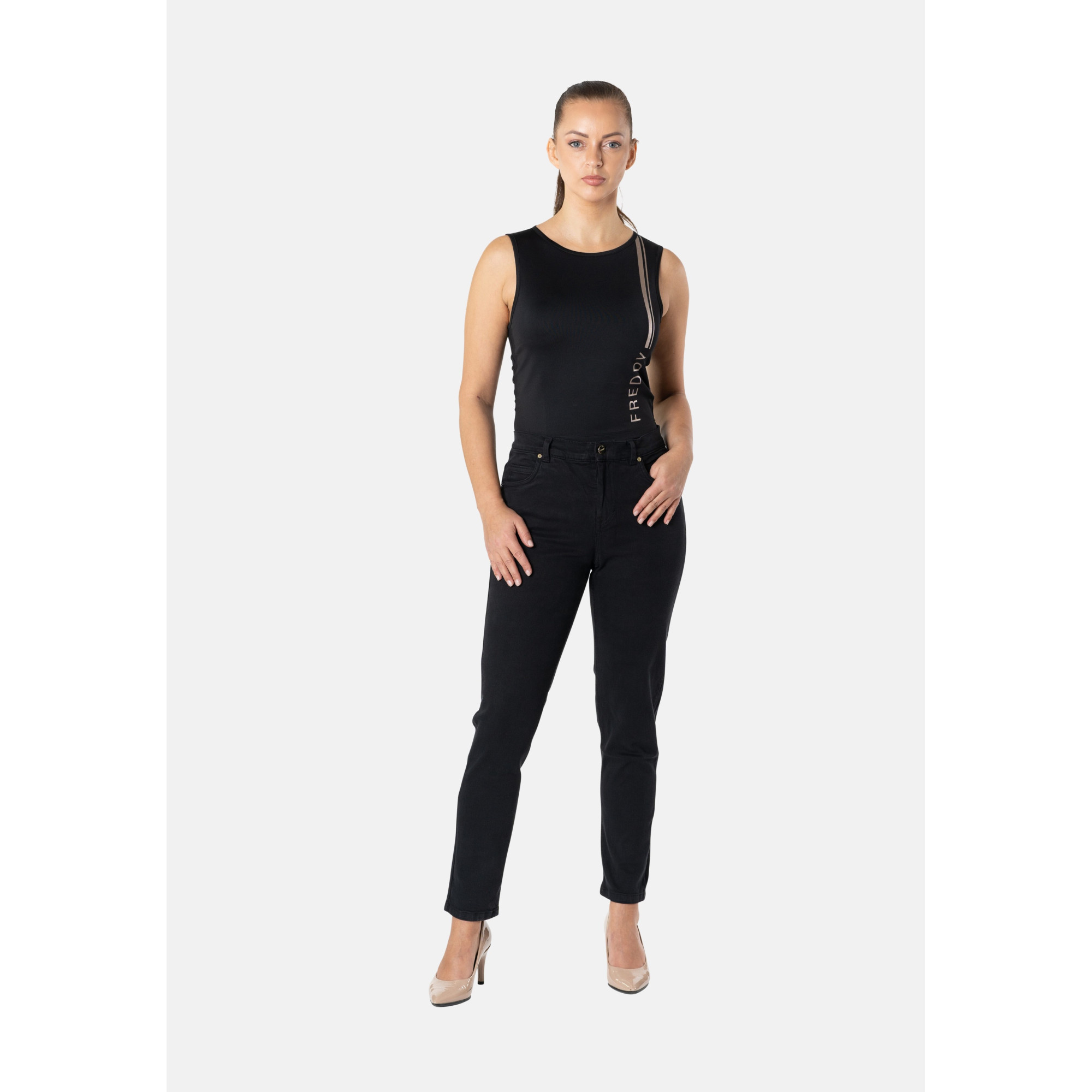 Freddy Eco Fit Jeans - Regular Waist Skinny - Bull Denim - Schwarz Freddy Eco Fit Jeans - Regular Waist Skinny - Bull Denim - Schwarz