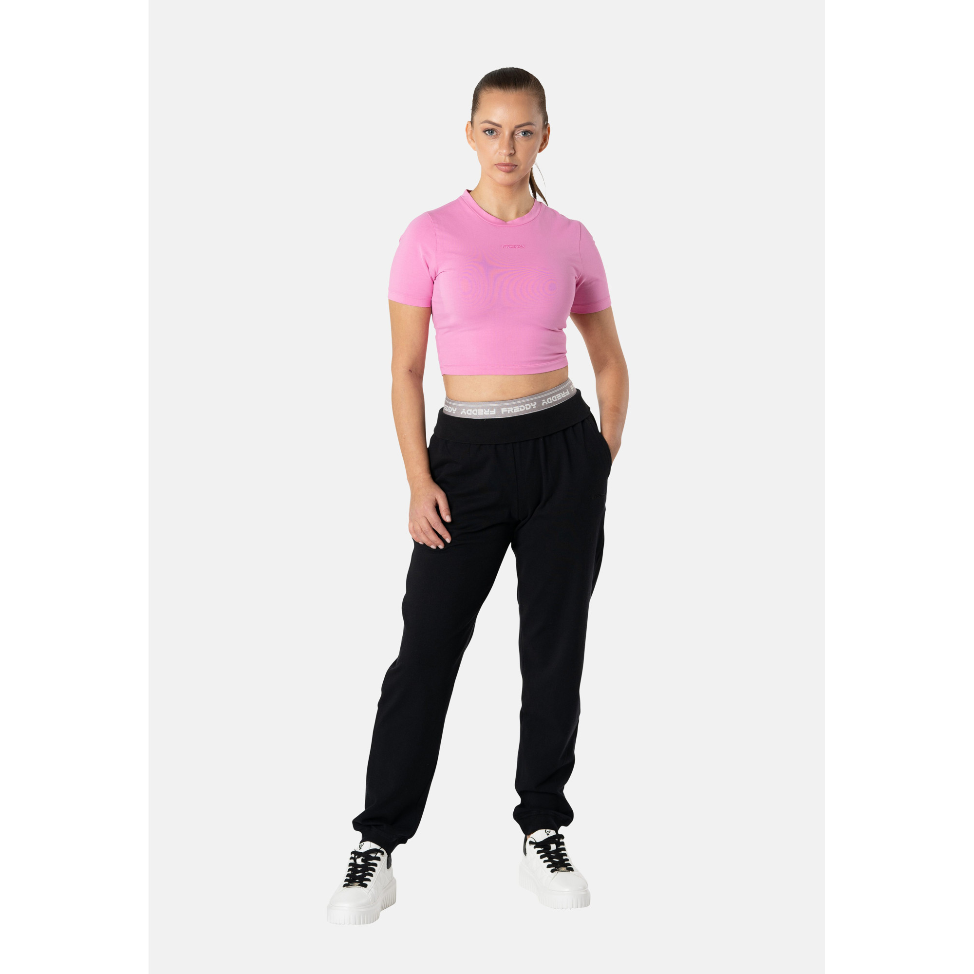 Freddy Jogginghose mit elastischem Bund - Schwarz Freddy Jogginghose mit elastischem Bund - Schwarz