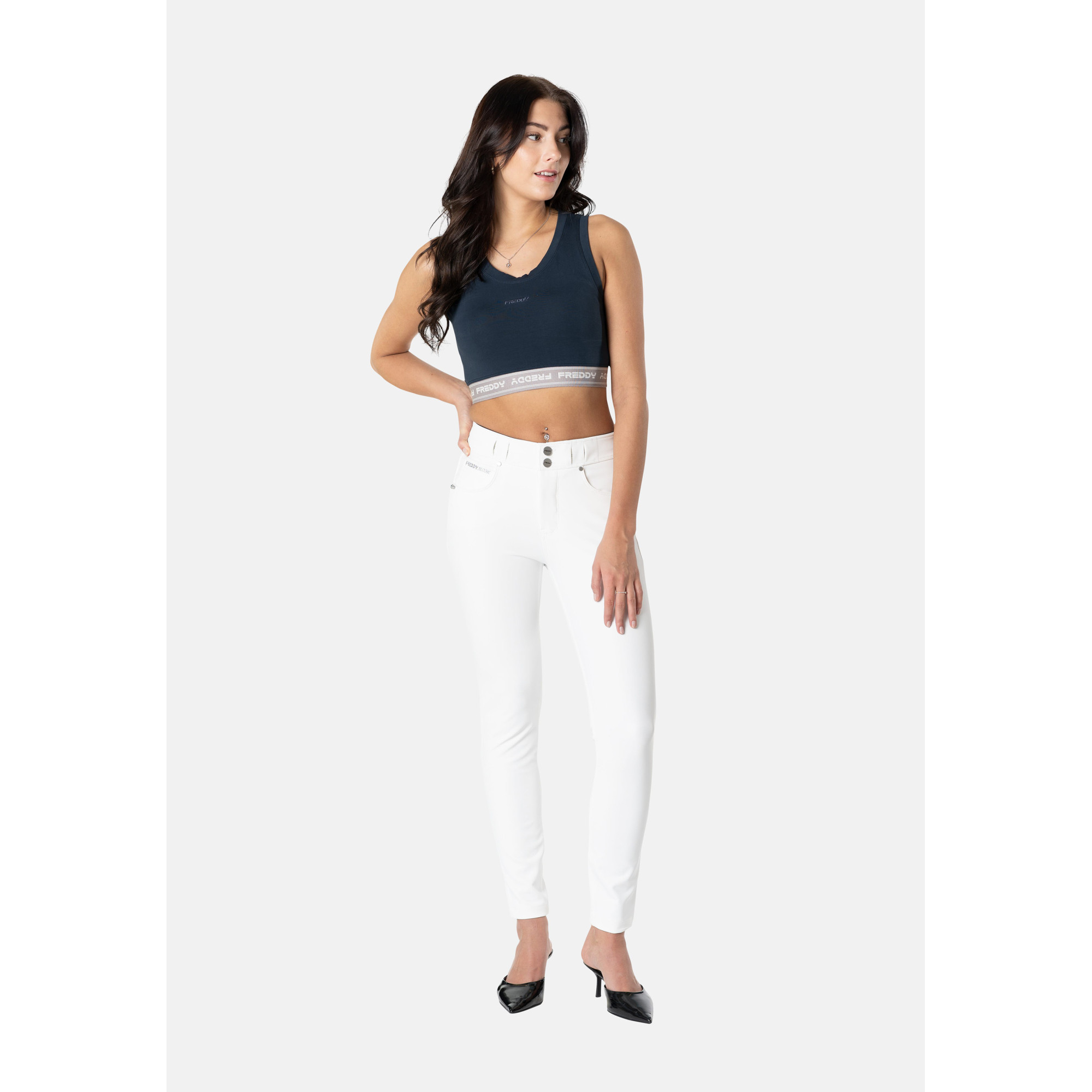 Freddy N.O.W.® Vegan Leather Damen Comfort Lederhose - Mid Waist Skinny - Weiß - W0 Freddy N.O.W.® Vegan Leather Damen Comfort Lederhose - Mid Waist Skinny - Weiß - W0