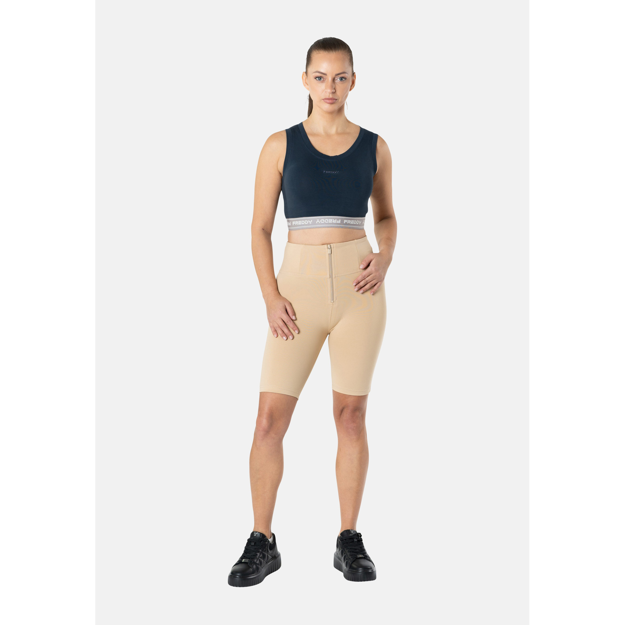 Freddy WR.UP® Damen Push-Up Biker Shorts - High Waist - Beige Freddy WR.UP® Damen Push-Up Biker Shorts - High Waist - Beige