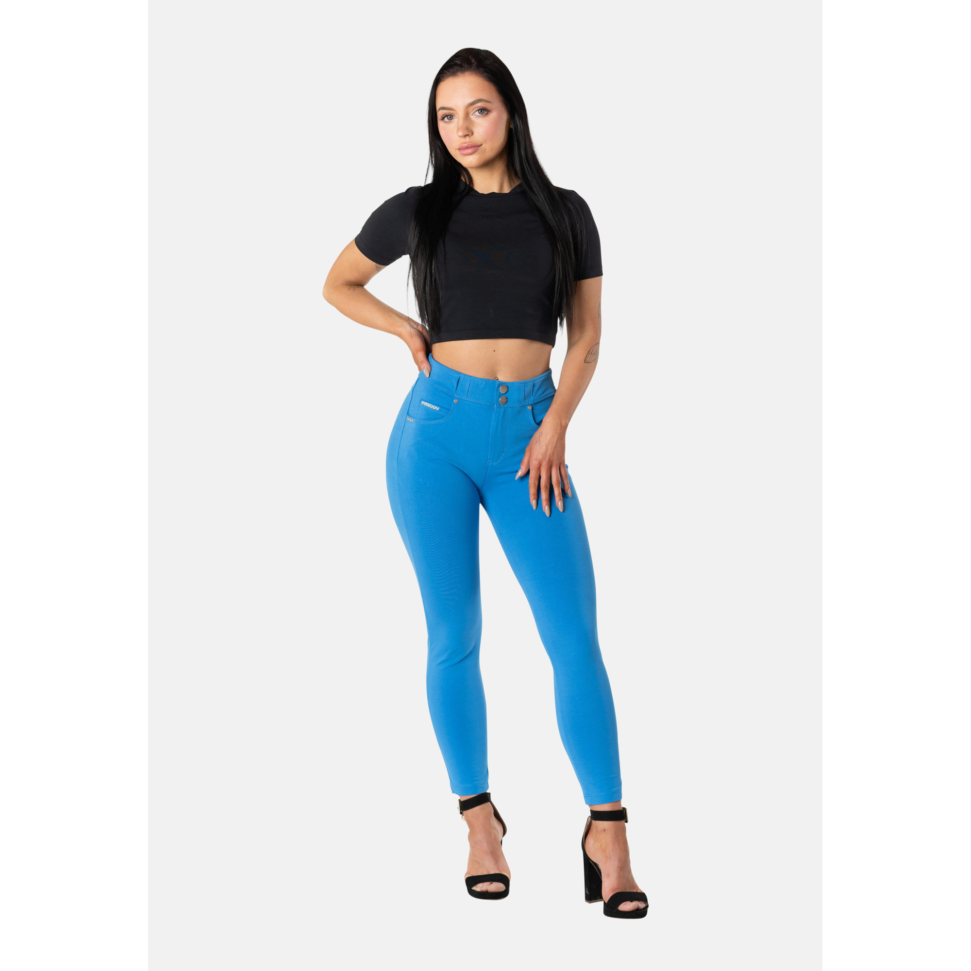 Freddy N.O.W.® Eco Damen Comfort Hose - 7/8 Mid Waist Super Skinny - Blau Freddy N.O.W.® Eco Damen Comfort Hose - 7/8 Mid Waist Super Skinny - Blau