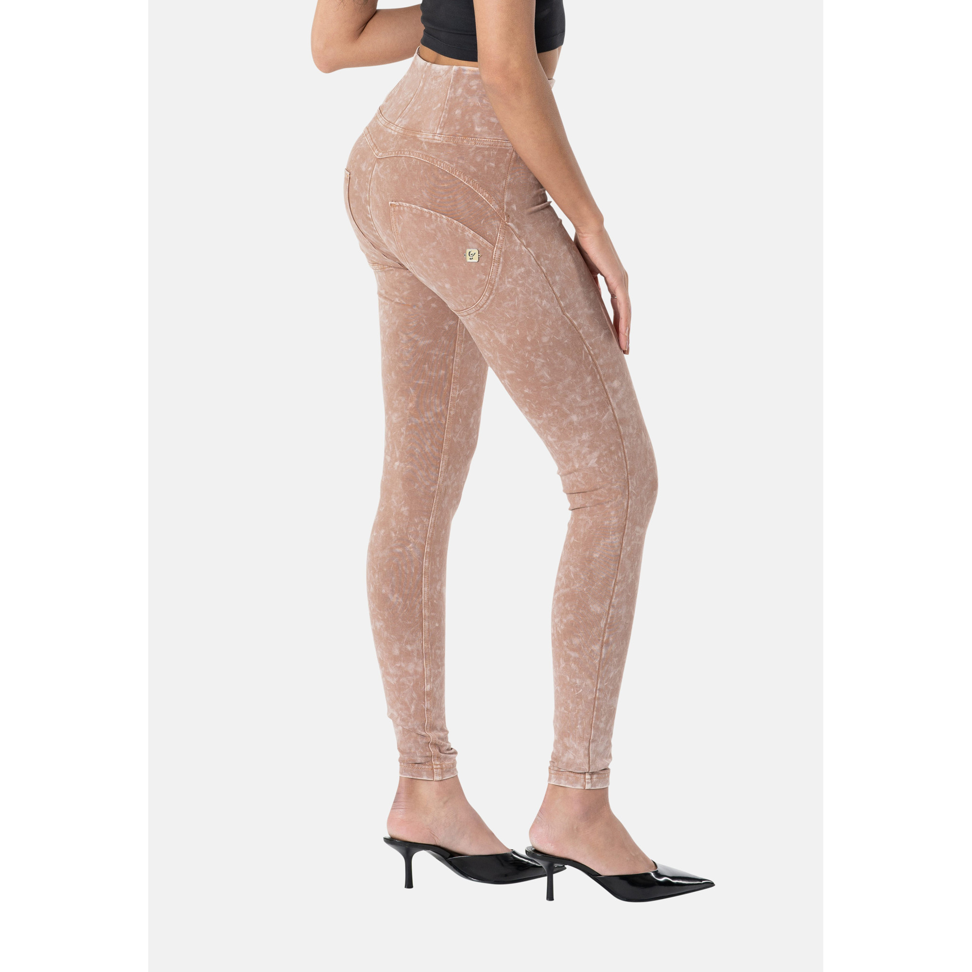 Freddy WR.UP® Damen Push-Up Hose - High Waist Super Skinny - Garment Dyed - Dunkelbeige - P80 Freddy WR.UP® Damen Push-Up Hose - High Waist Super Skinny - Garment Dyed - Dunkelbeige - P80