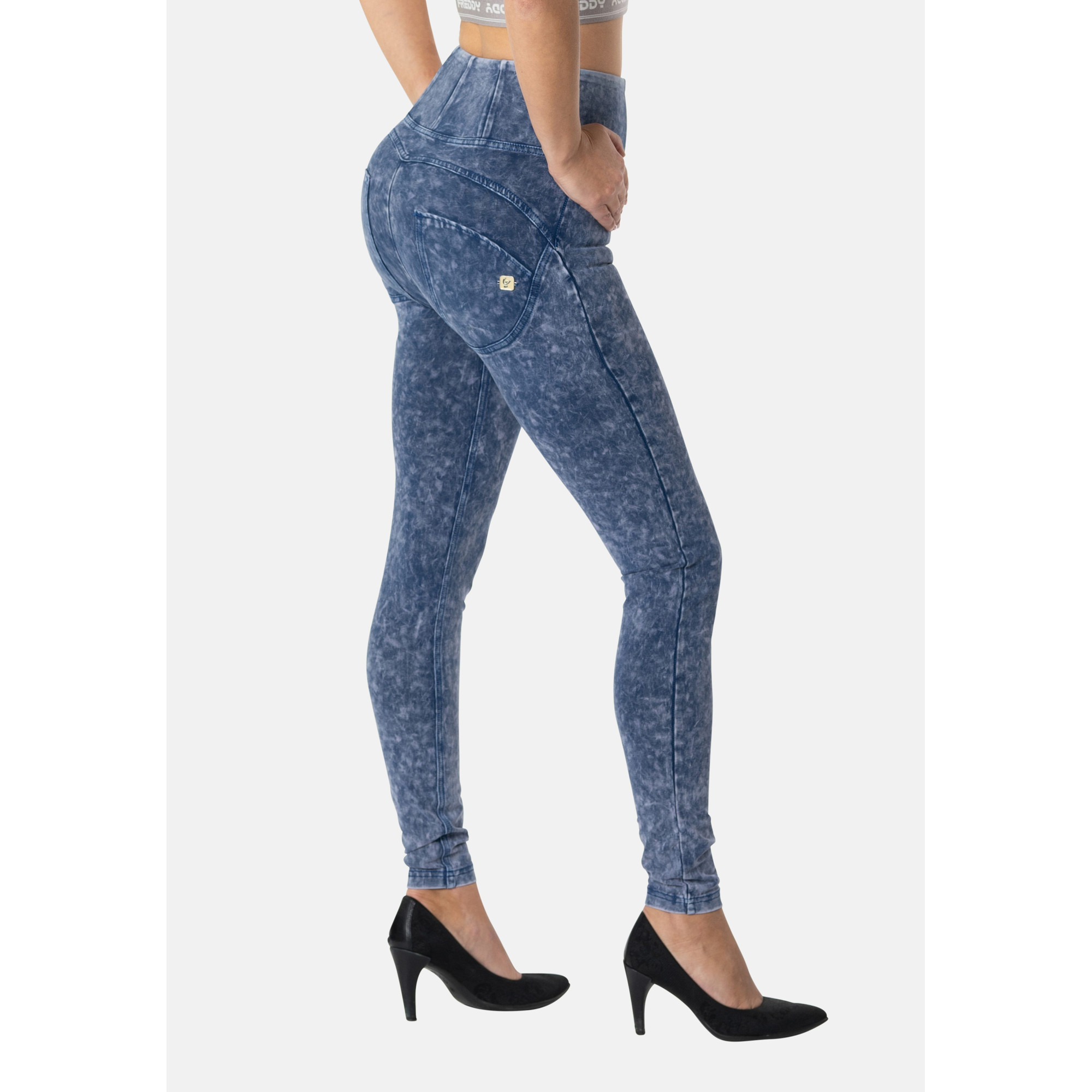 Freddy WR.UP® Damen Push-Up Hose - High Waist Super Skinny - Garment Dyed - Dunkelblau - B57 Freddy WR.UP® Damen Push-Up Hose - High Waist Super Skinny - Garment Dyed - Dunkelblau - B57