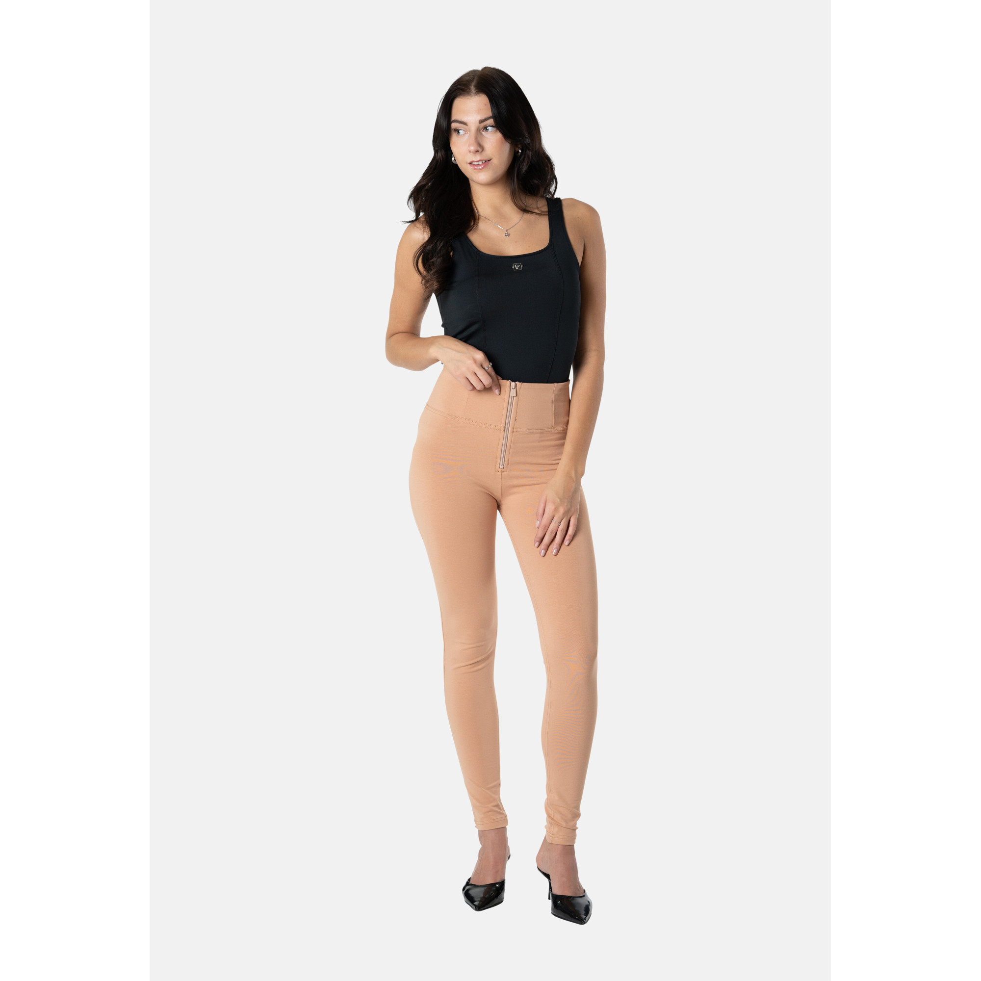Freddy WR.UP® Damen Push-Up Hose - High Waist Skinny - Hellbraun - M44 Freddy WR.UP® Damen Push-Up Hose - High Waist Skinny - Hellbraun - M44