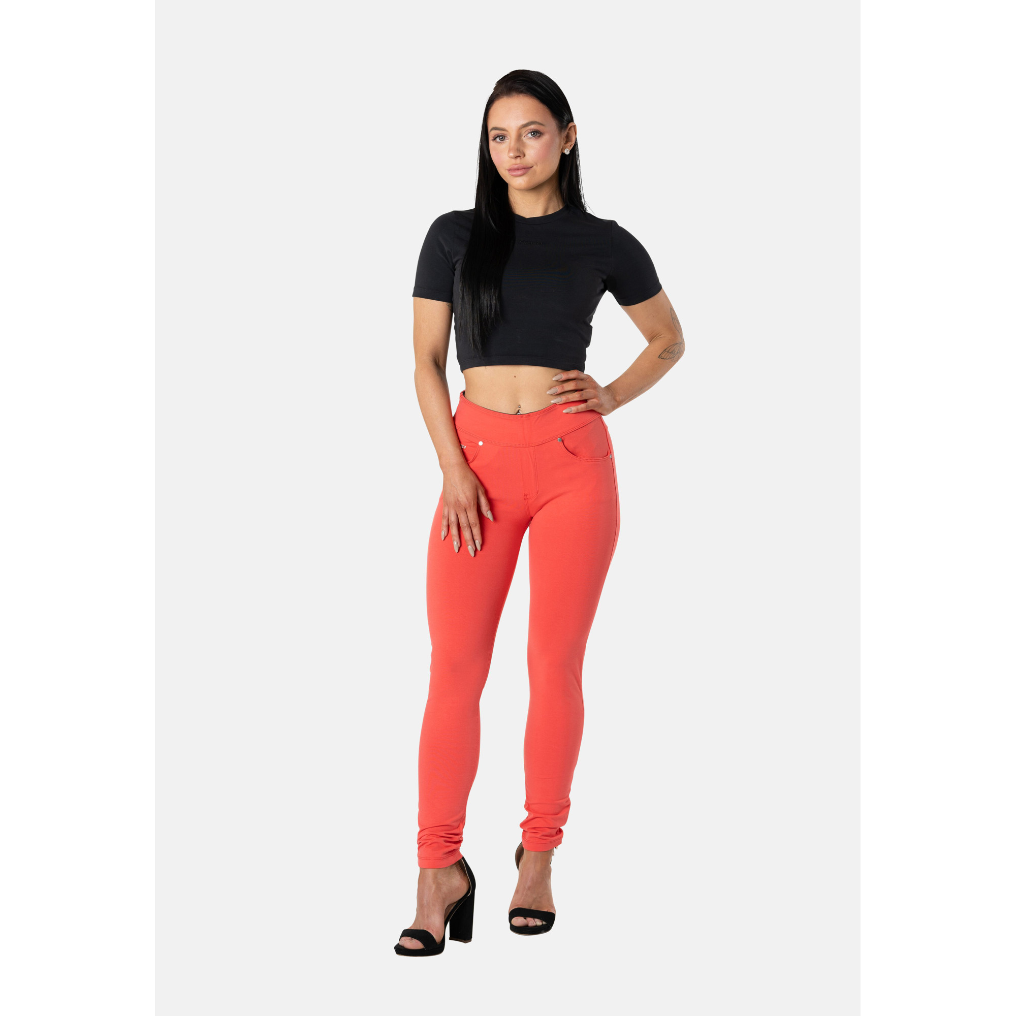 Freddy N.O.W.® Yoga Eco Damen Comfort Hose - Mid Waist Skinny - Rot Freddy N.O.W.® Yoga Eco Damen Comfort Hose - Mid Waist Skinny - Rot