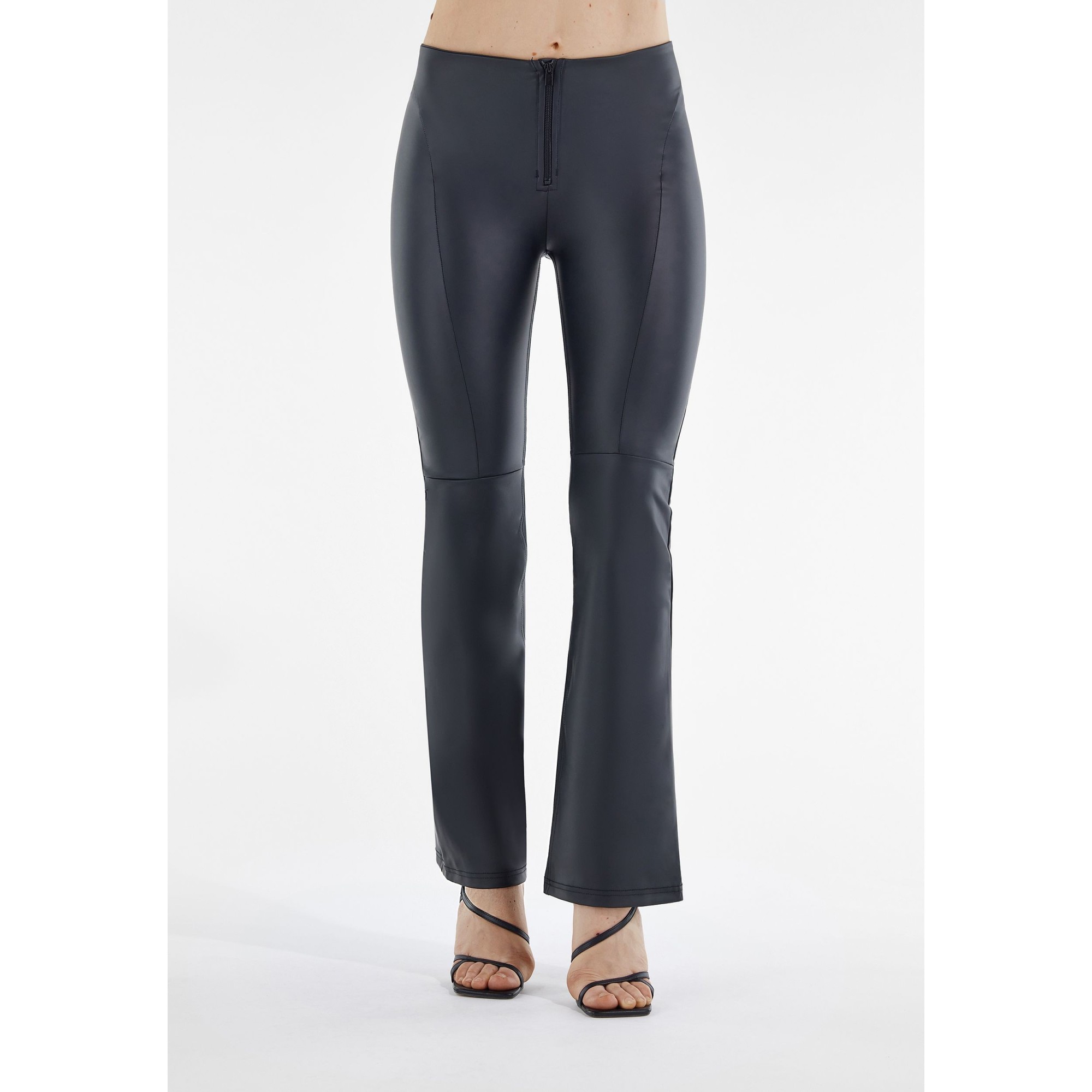Freddy WR.UP® Vegan Leather Damen Push-Up Lederhose - High Waist Flare - V-Schnitt - Schwarz - N0 Freddy WR.UP® Vegan Leather Damen Push-Up Lederhose - High Waist Flare - V-Schnitt - Schwarz - N0