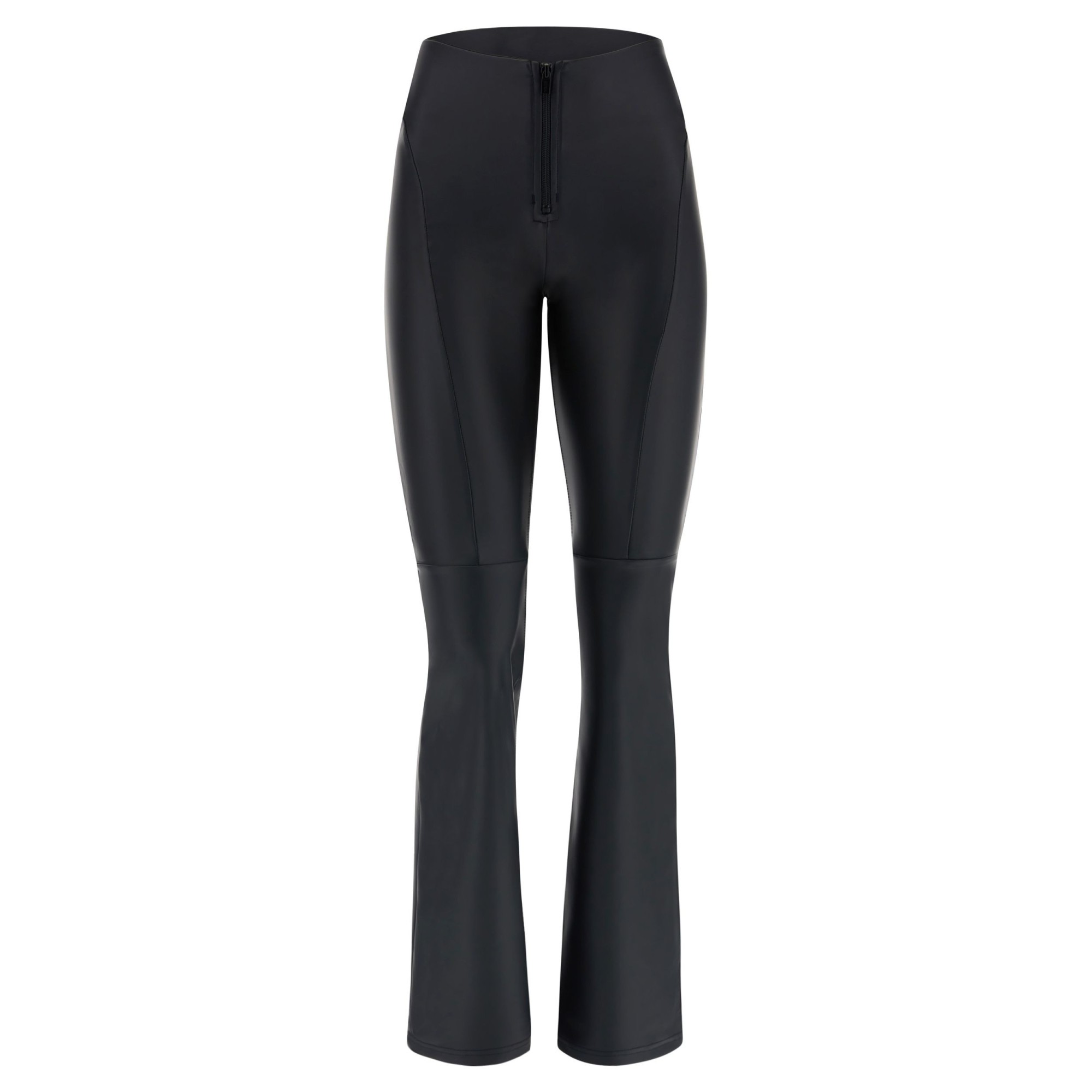 Freddy WR.UP® Vegan Leather Damen Push-Up Lederhose - High Waist Flare - V-Schnitt - Schwarz - N0 Freddy WR.UP® Vegan Leather Damen Push-Up Lederhose - High Waist Flare - V-Schnitt - Schwarz - N0