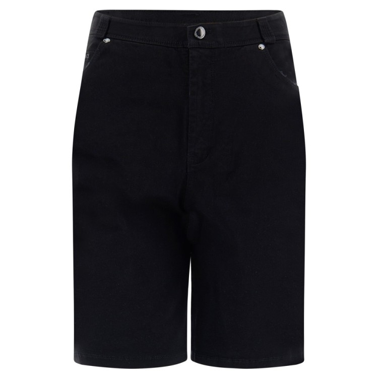 Freddy Damen Fit Jeans - Regular Waist Bermuda Shorts - Distressed Pocket - Schwarz - N0