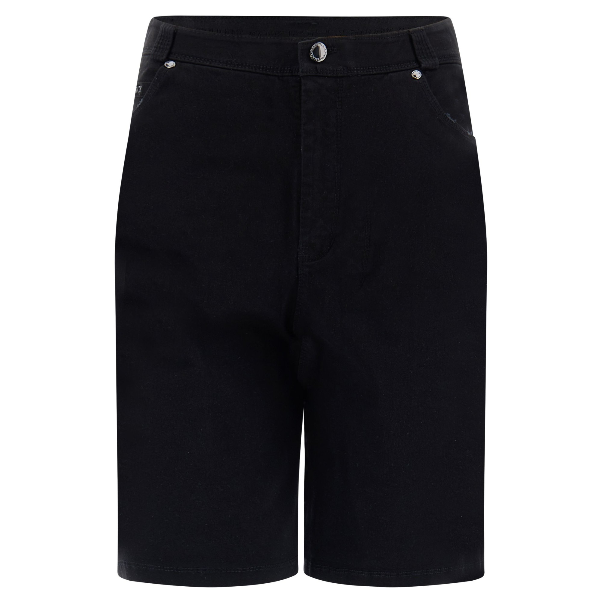 Freddy Damen Fit Jeans - Regular Waist Bermuda Shorts - Distressed Pocket - Schwarz - N0 Freddy Damen Fit Jeans - Regular Waist Bermuda Shorts - Distressed Pocket - Schwarz - N0
