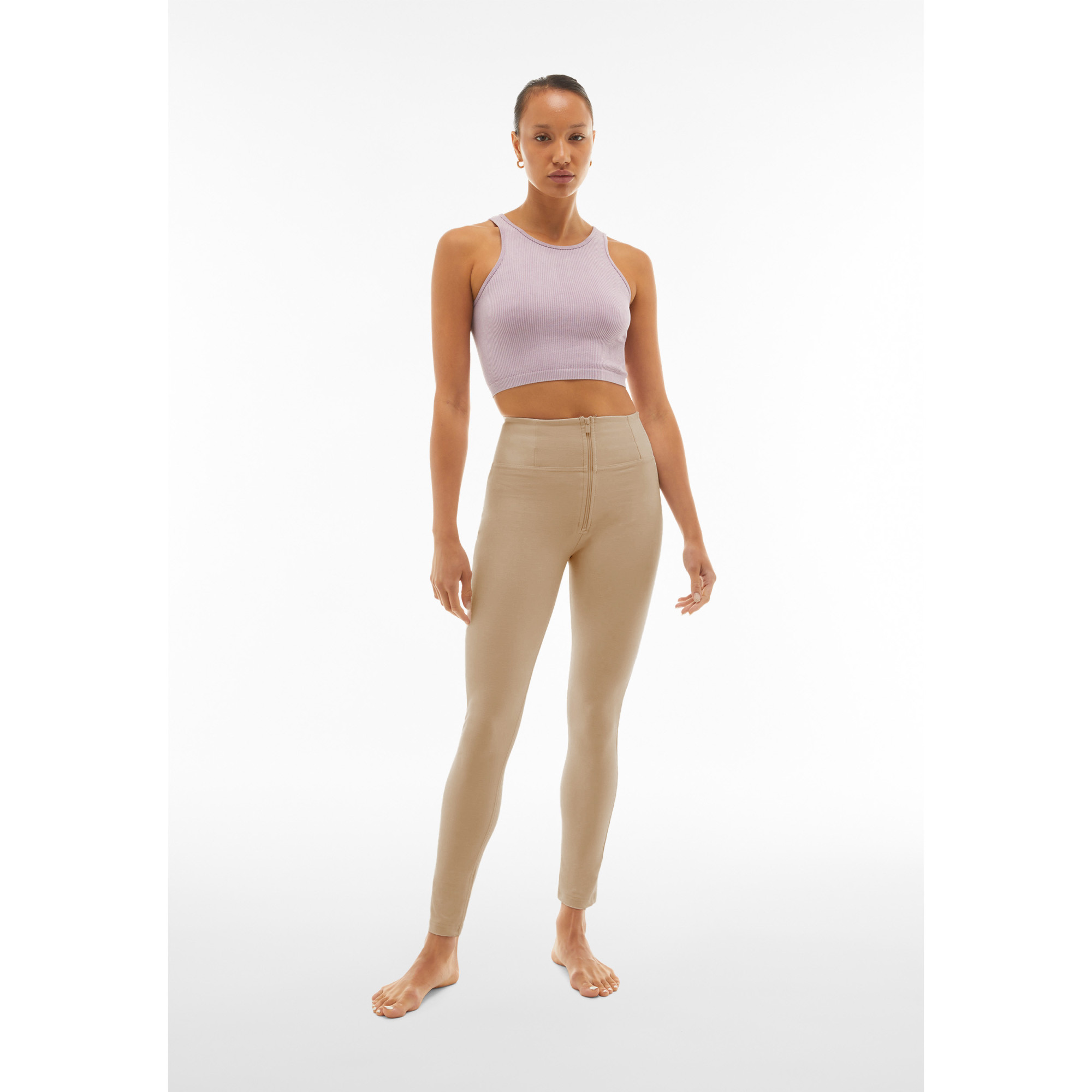 Freddy WR.UP® Drill Damen Push-Up Hose - Super High Waist Skinny - Hellbraun - M35 Freddy WR.UP® Drill Damen Push-Up Hose - Super High Waist Skinny - Hellbraun - M35