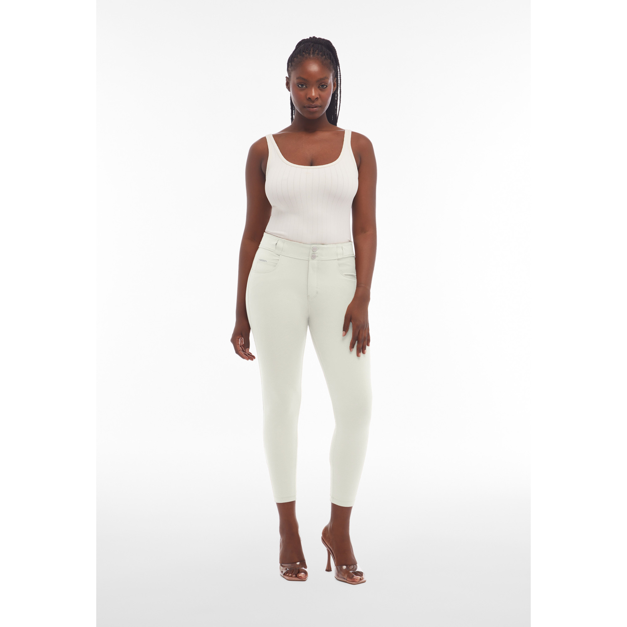 Freddy N.O.W.® Eco Damen Comfort Hose - 7/8 Mid Waist Super Skinny - Lily White Freddy N.O.W.® Eco Damen Comfort Hose - 7/8 Mid Waist Super Skinny - Lily White