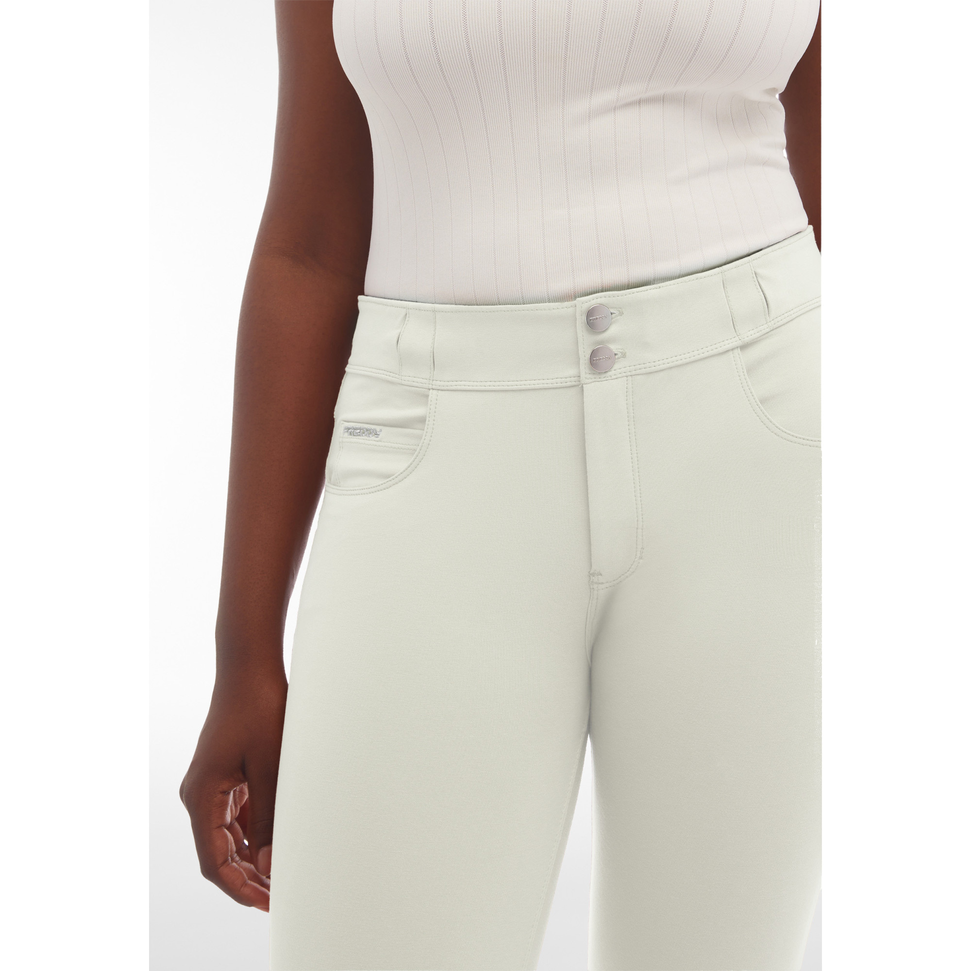 Freddy N.O.W.® Eco Damen Comfort Hose - 7/8 Mid Waist Super Skinny - Lily White Freddy N.O.W.® Eco Damen Comfort Hose - 7/8 Mid Waist Super Skinny - Lily White
