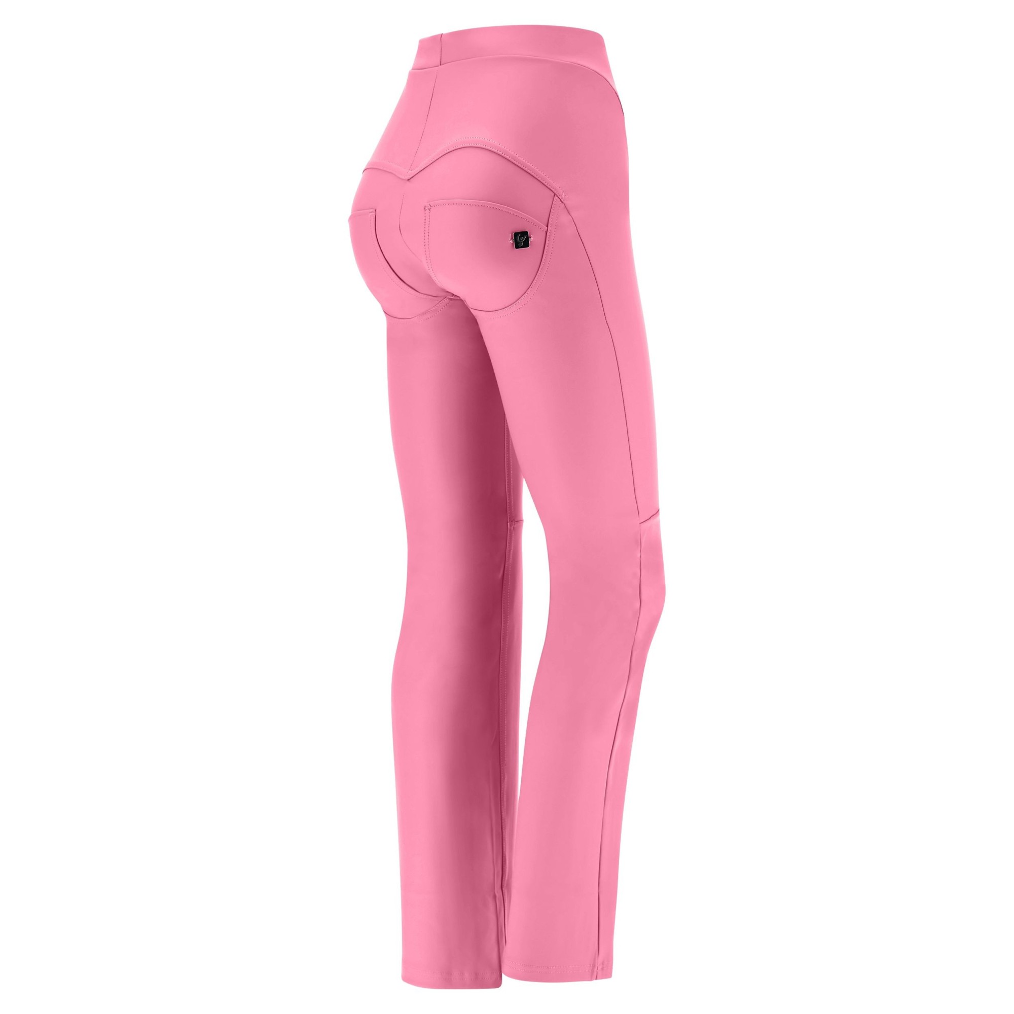 Freddy WR.UP® Vegan Leather Damen Push-Up Lederhose - High Waist Flare - V-Schnitt - Pink - P123 Freddy WR.UP® Vegan Leather Damen Push-Up Lederhose - High Waist Flare - V-Schnitt - Pink - P123