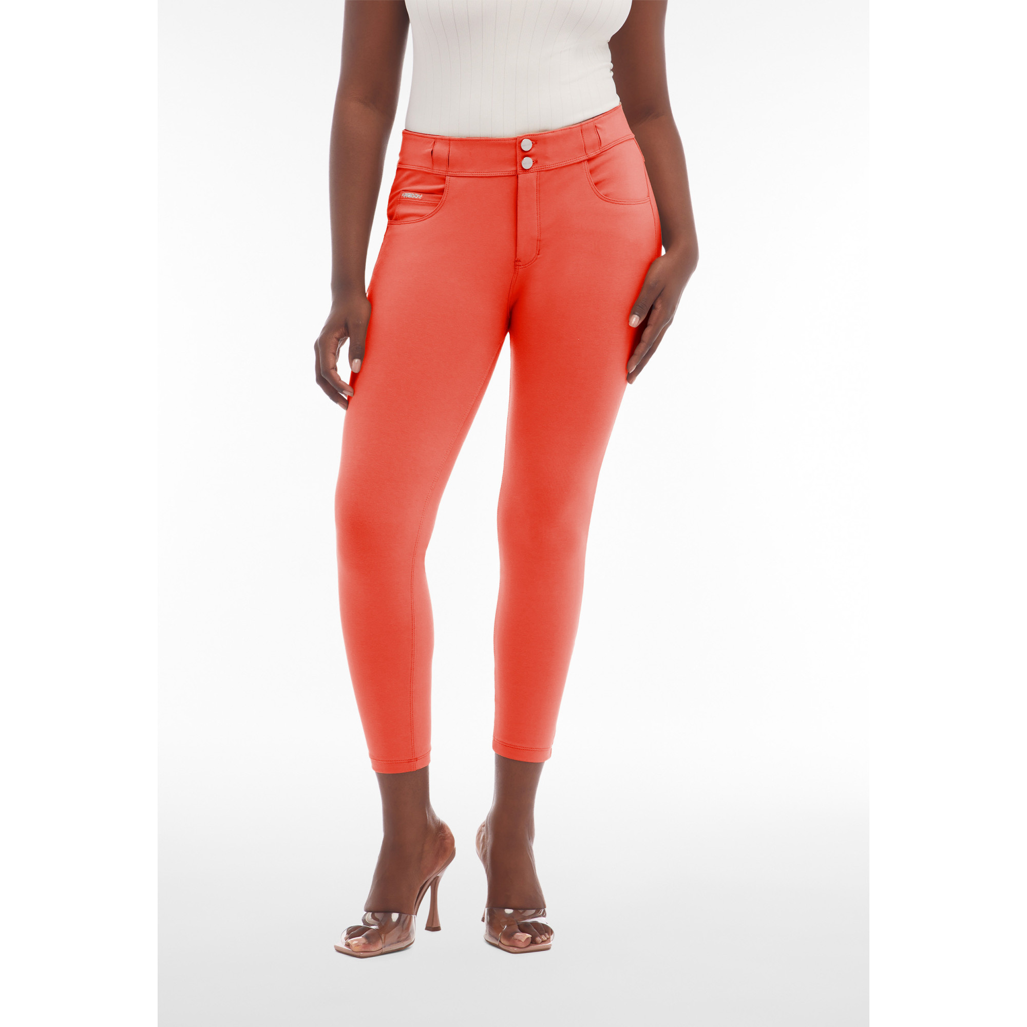 Freddy N.O.W.® Eco Damen Comfort Hose - 7/8 Mid Waist Super Skinny - Rot Freddy N.O.W.® Eco Damen Comfort Hose - 7/8 Mid Waist Super Skinny - Rot