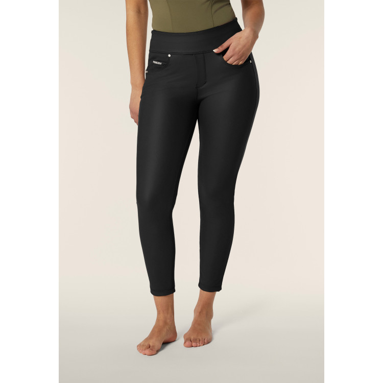 Freddy N.O.W.® Yoga Vegan Leather Damen Comfort Lederhose - 7/8 Mid Waist Super Skinny - Schwarz