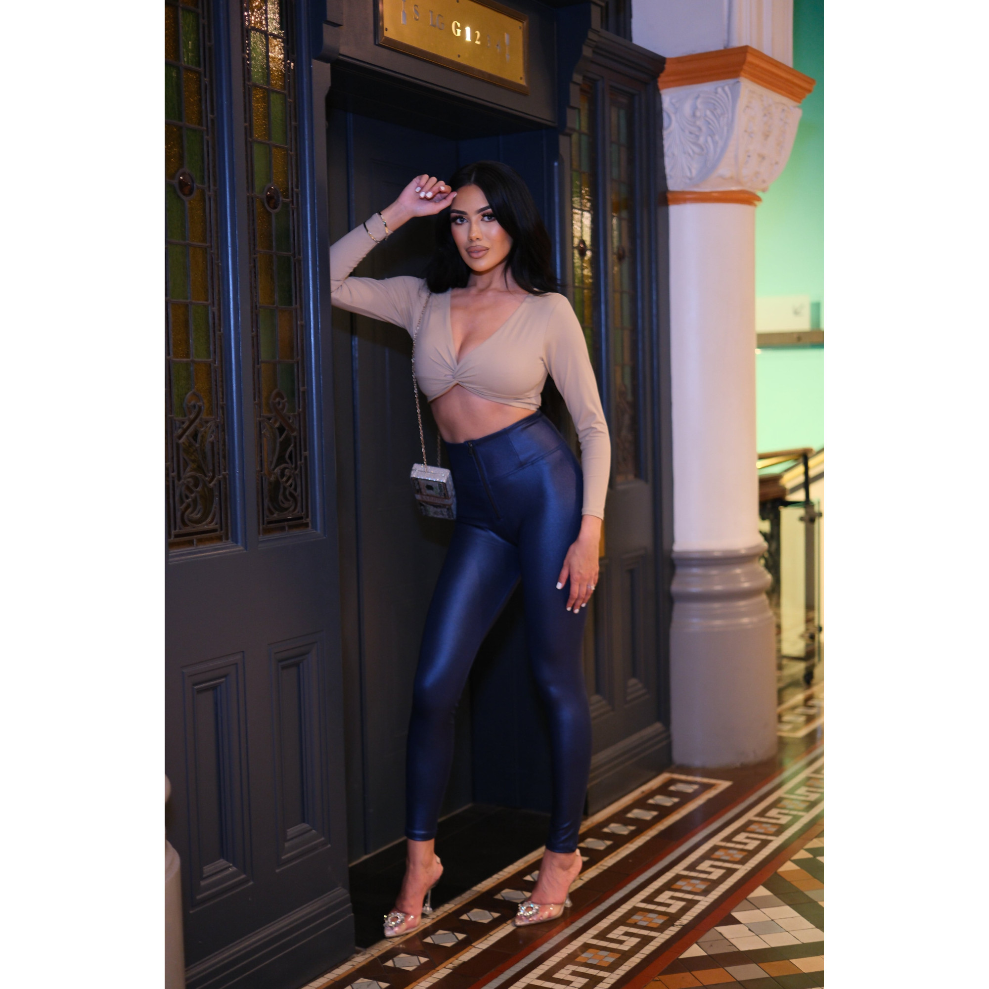 Freddy WR.UP® Damen Push-Up Hose - High Waist Super Skinny - Wet Effect - Mittelblau Freddy WR.UP® Damen Push-Up Hose - High Waist Super Skinny - Wet Effect - Mittelblau