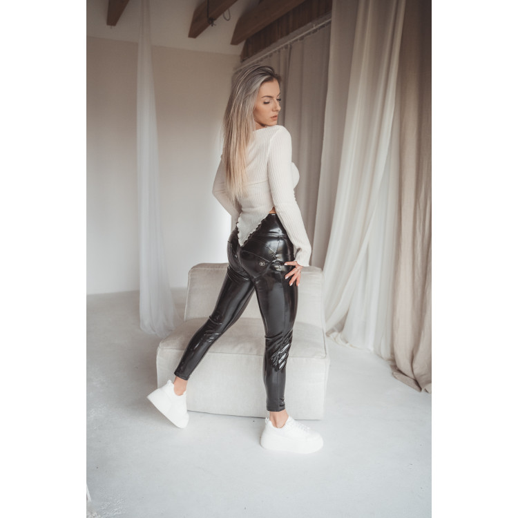 Freddy WR.UP® Pusuhp Latexhose - 7/8 High Waist Super Skinny - Schwarz