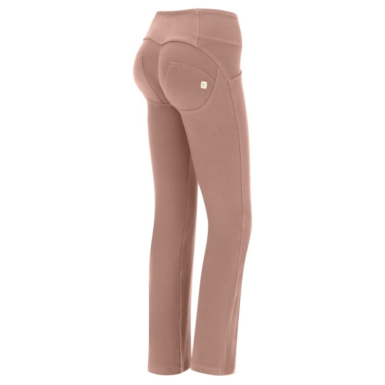 Freddy WR.UP® Damen Push-Up Hose - Mid Waist Wide Bottom Cropped - Braun - M103