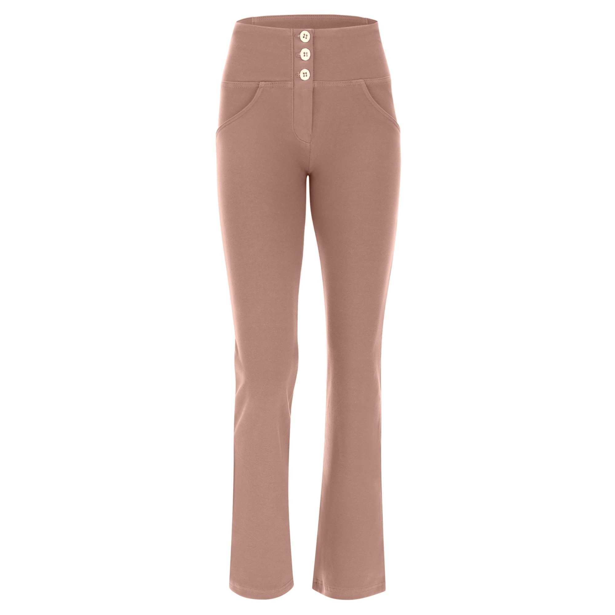Freddy WR.UP® Damen Push-Up Hose - Mid Waist Wide Bottom Cropped - Braun - M103 Freddy WR.UP® Damen Push-Up Hose - Mid Waist Wide Bottom Cropped - Braun - M103