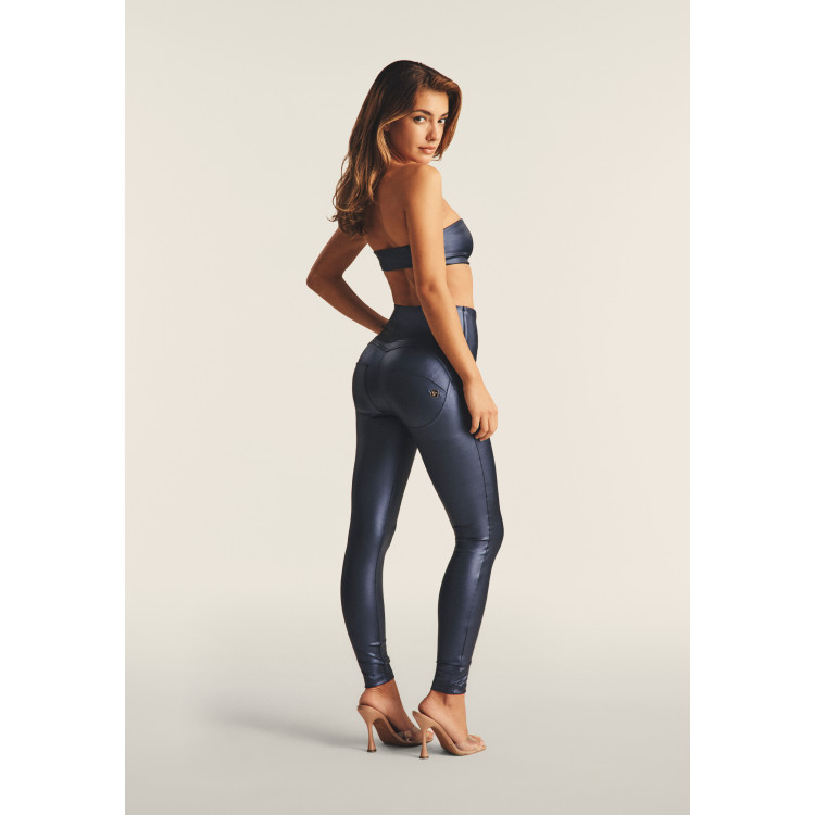 Freddy WR.UP® Tech Damen Push-Up Hose - High Waist Skinny - Wet Effect - Blau