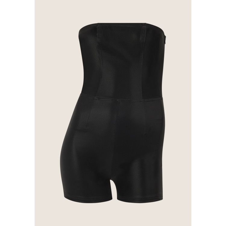 Freddy WR.UP® Push-Up - Vegan Leather Short Dungaree - Black - N