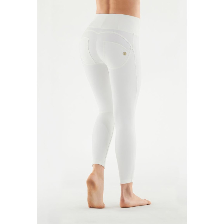Freddy WR.UP® Vegan Leather Damen Push-Up Lederhose - 7/8 High Waist Super Skinny - Weiß