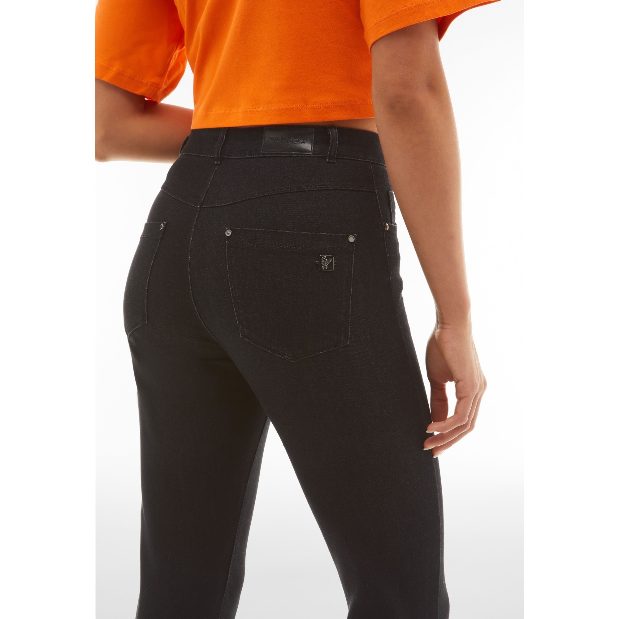 Freddy Fit Jeans - Regular Waist Skinny - Schwarz – Schwarze Nähte - J7N Freddy Fit Jeans - Regular Waist Skinny - Schwarz – Schwarze Nähte - J7N