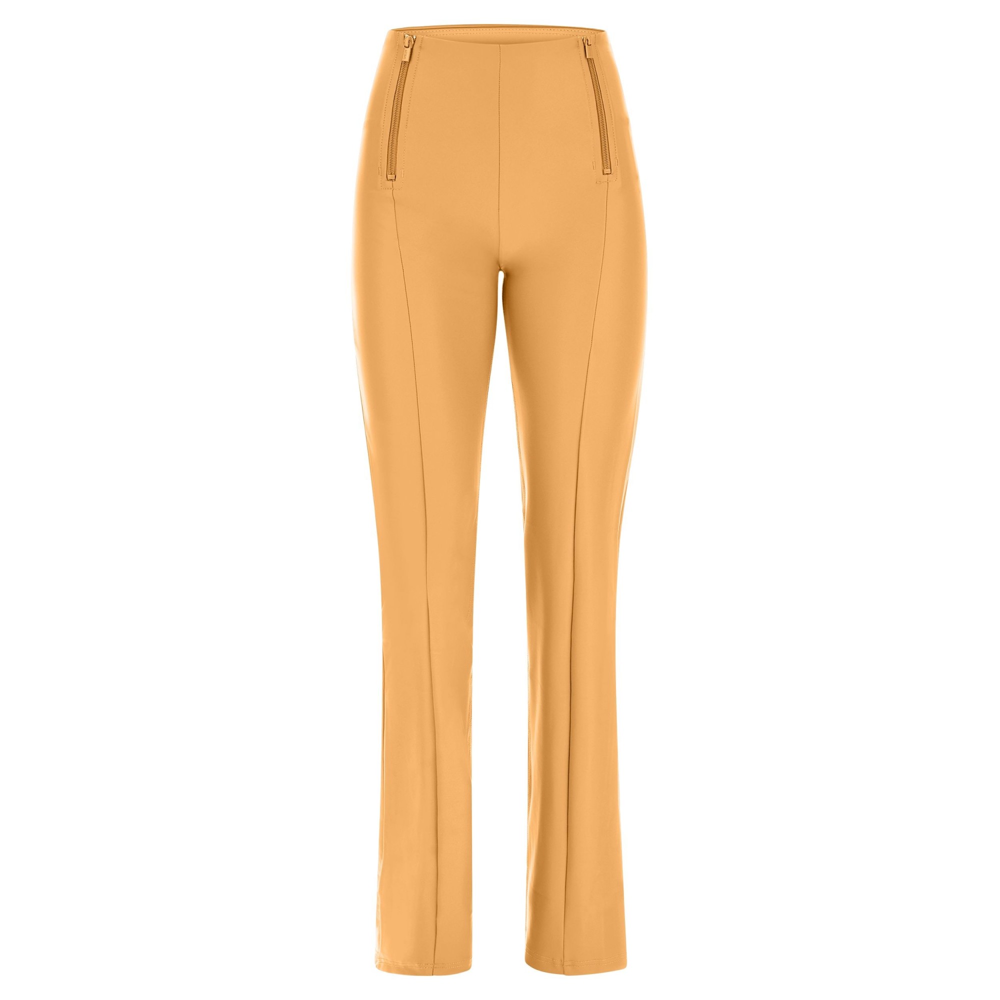 Freddy WR.UP® Vegan Leather Damen Push-Up Lederhose - High Waist Wide Leg - Orange - A50 Freddy WR.UP® Vegan Leather Damen Push-Up Lederhose - High Waist Wide Leg - Orange - A50