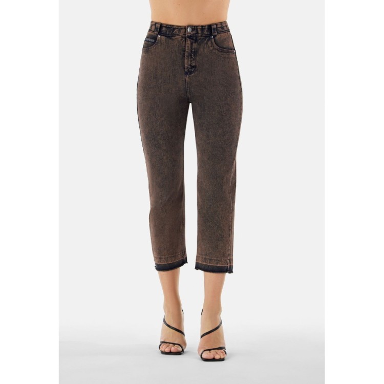 Freddy Fit Jeans - 7/8 High Waist Straight - Garment Dyed - Lunar Wash Brown Denim - J105B
