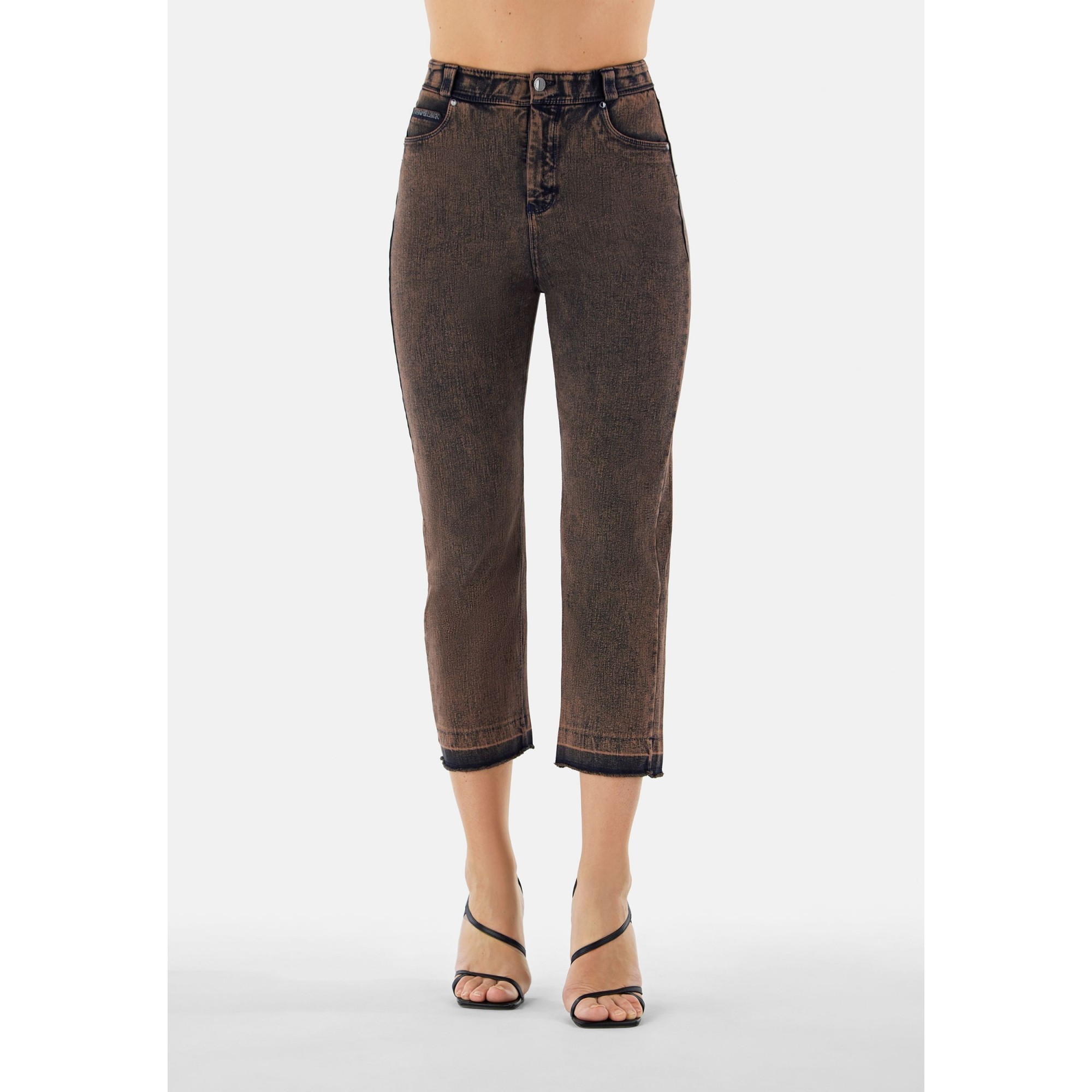 Freddy Fit Jeans - 7/8 High Waist Straight - Garment Dyed - Lunar Wash Brown Denim - J105B Freddy Fit Jeans - 7/8 High Waist Straight - Garment Dyed - Lunar Wash Brown Denim - J105B