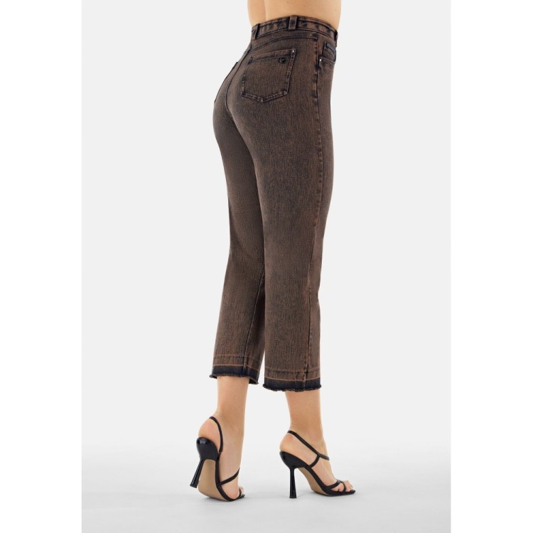 Freddy Fit Jeans - 7/8 High Waist Straight - Garment Dyed - Lunar Wash Brown Denim - J105B