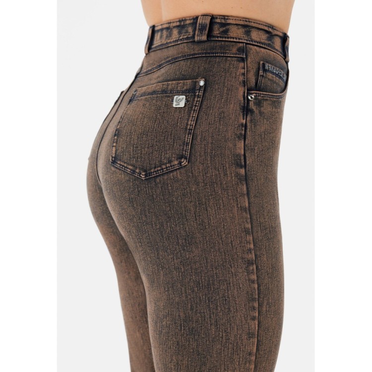 Freddy Fit Jeans - 7/8 High Waist Straight - Garment Dyed - Lunar Wash Brown Denim - J105B