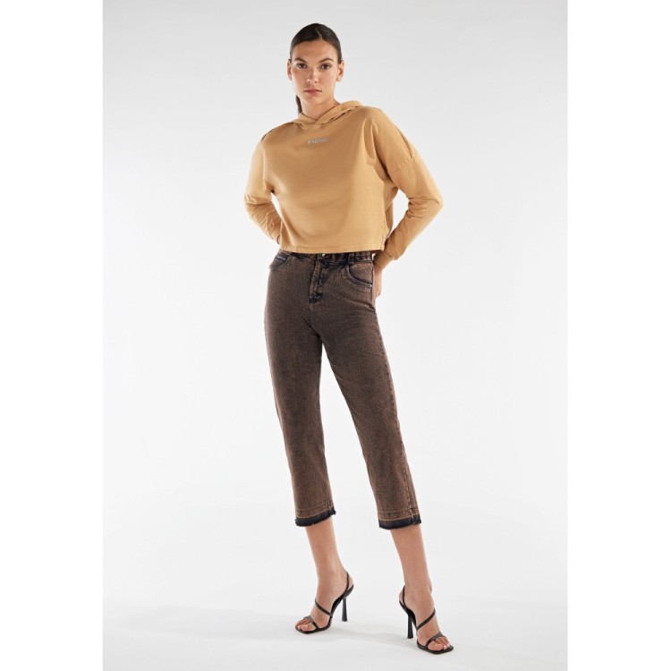 Freddy Fit Jeans - 7/8 High Waist Straight - Garment Dyed - Lunar Wash Brown Denim - J105B