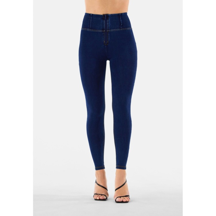 Freddy WR.UP® Damen Push-Up Jeans - High Waist Super Skinny - Indigoblau - Gelbe Nähte