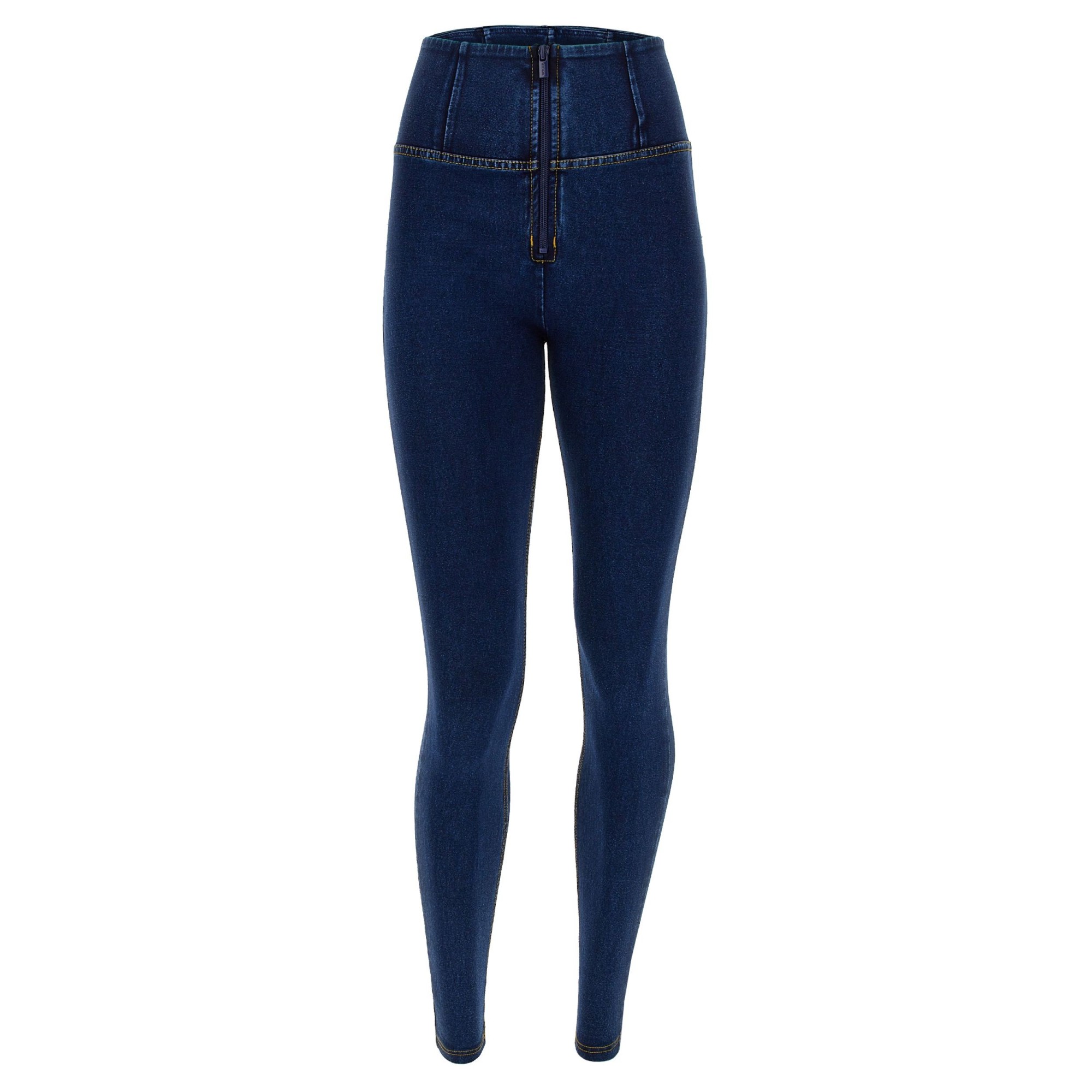 Freddy WR.UP® Damen Push-Up Jeans - High Waist Super Skinny - Indigoblau - Gelbe Nähte Freddy WR.UP® Damen Push-Up Jeans - High Waist Super Skinny - Indigoblau - Gelbe Nähte