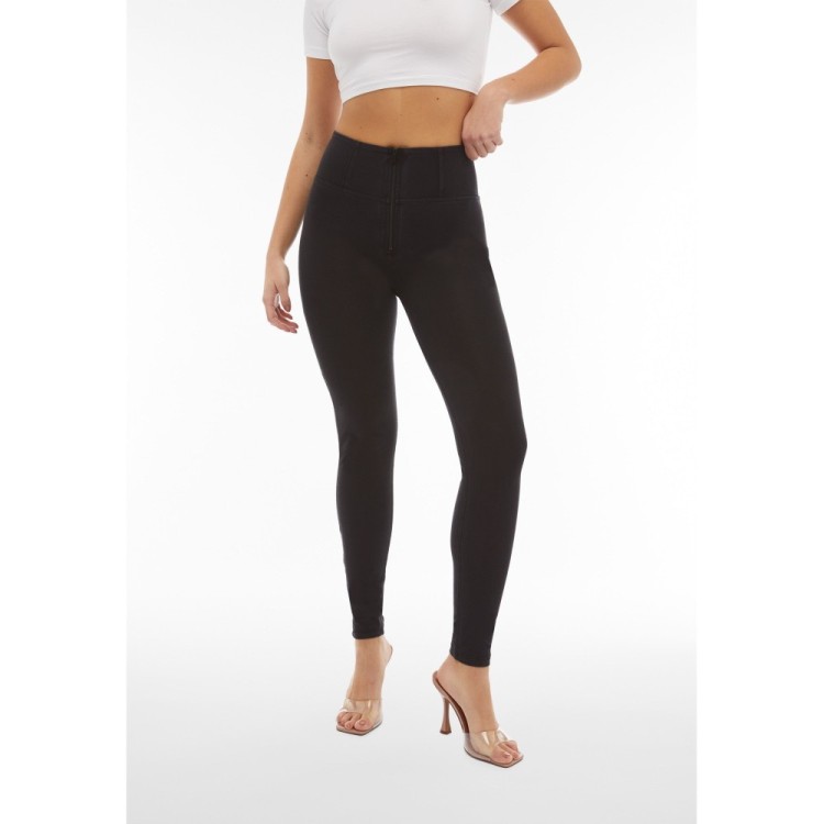 Freddy WR.UP® Damen Push-Up Jeans - High Waist Super Skinny - Schwarz - Schwarze Nähte