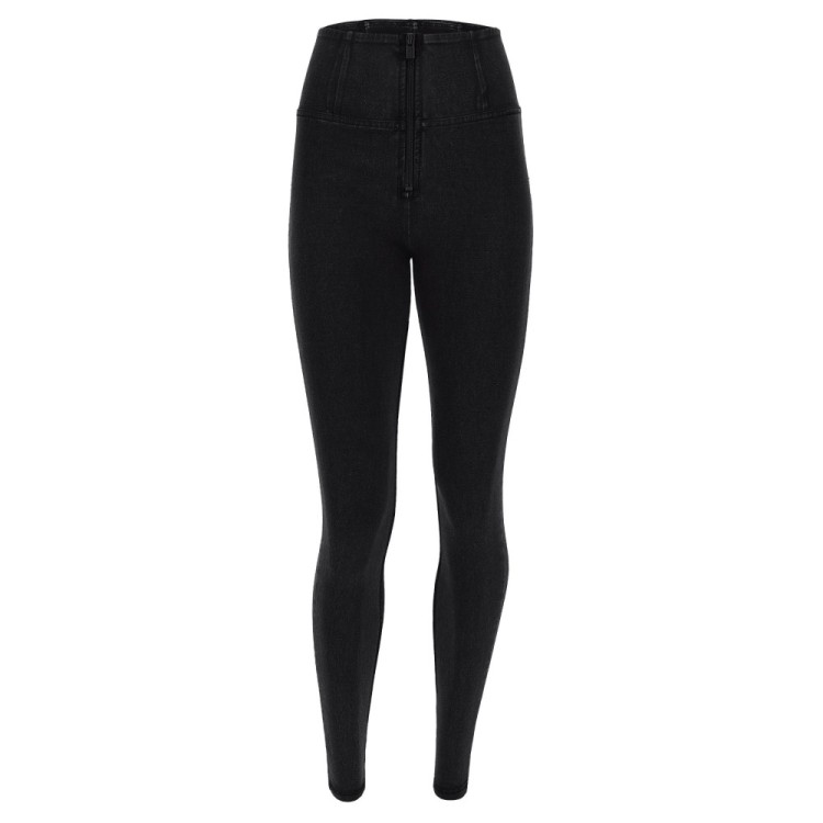 Freddy WR.UP® Damen Push-Up Jeans - High Waist Super Skinny - Schwarz - Schwarze Nähte