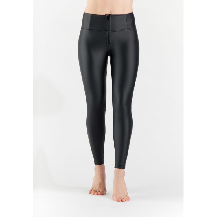Freddy WR.UP® Vegan Leather Damen Push-Up Lederhose - High Waist Super Skinny - Schwarz