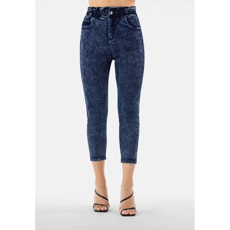Freddy Fit Jeans - 7/8 Super High Waist Regular - Paperbag Waist - Bleached Denim – Blue Seam - J82B