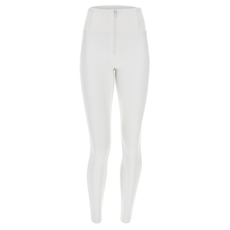 Freddy WR.UP® Vegan Leather Damen Push-Up Lederhose - High Waist Super Skinny - Weiß - W0